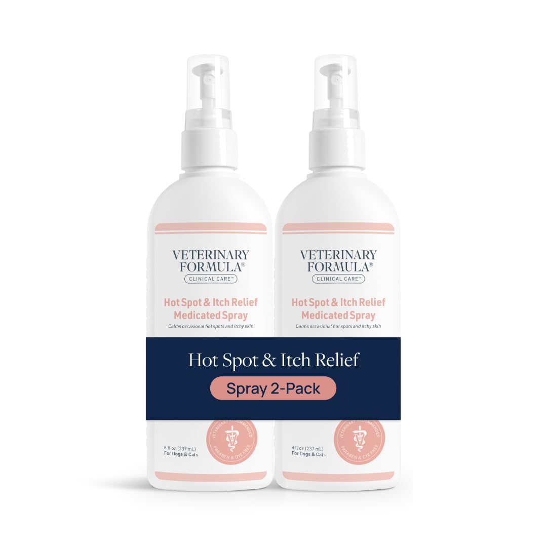 Veterinary Formula Clinical Care Hot Spot & Itch Relief Medicated Shampoo for Dogs and Cats 16oz – Helps Alleviate Sensitive Skin, Scratching, and Licking of Coat