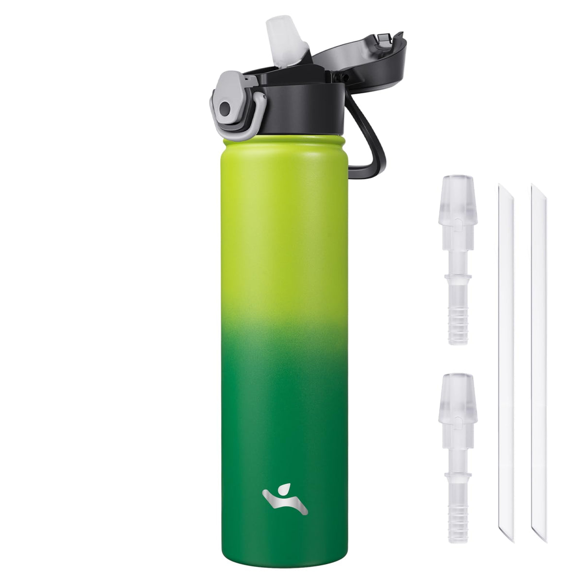Konokyo 18 oz Insulated Water Bottle with Straw Lid, Stainless Steel Vacuum Sports Water Bottle, Leak-Proof Reusable Metal Flask with Carry Loop, BPA-Free Travel Bottle for Gym, School, Office