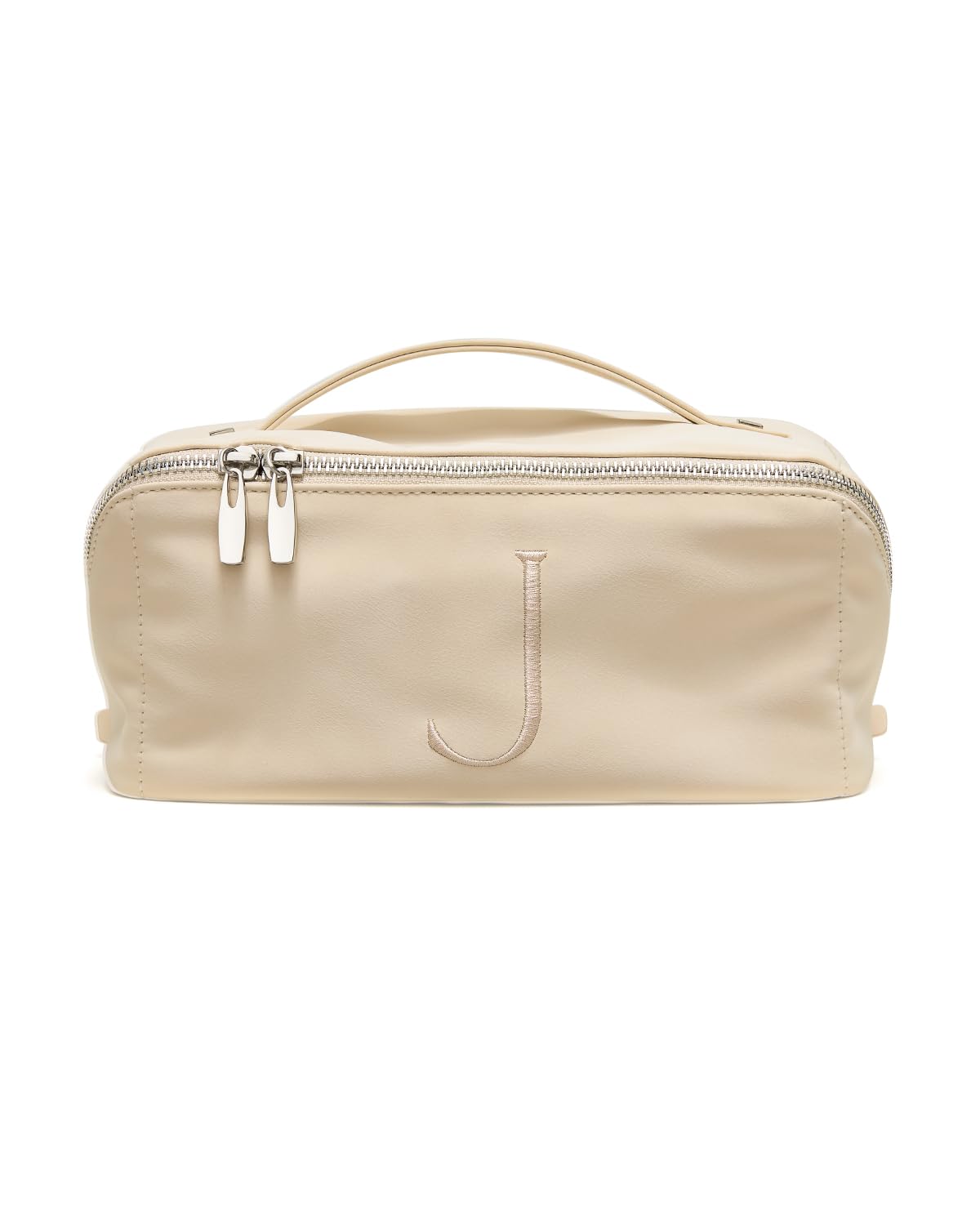 EACHY Travel Makeup Bag, Large Capacity Cosmetic Bag for Women, Waterproof PU Leather, Flat Open Portable Toiletry Bag for Skincare, Brushes & Travel Essentials