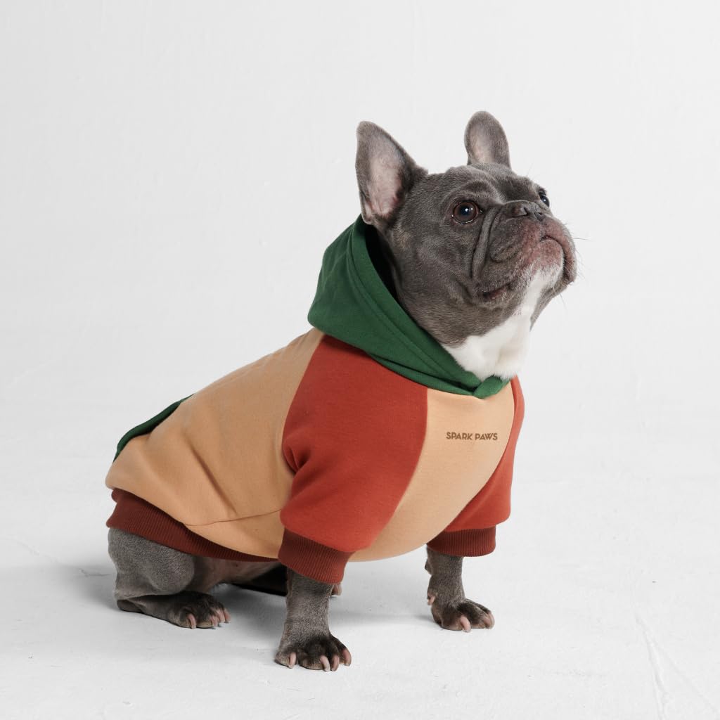 Spark Paws Dog Hoodie – Premium Dog Sweater for Small, Medium, and Large Dogs | Warm Outfits for French Bulldogs, Pitbull, Puppy, Winter Jacket Alternative - Slate Blue - XL