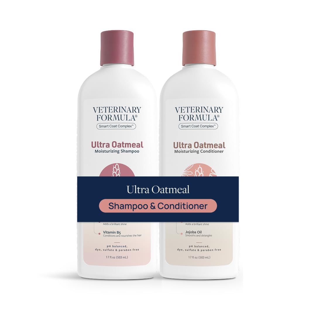 Veterinary Formula Smart Coat Complex Ultra Oatmeal Moisturizing Shampoo for Dogs, 17 Fl oz – Moisture-Rich, Nourishing Shampoo – Leaves Coat Clean, Soft, Silky, Shiny – Long-Lasting Fragrance