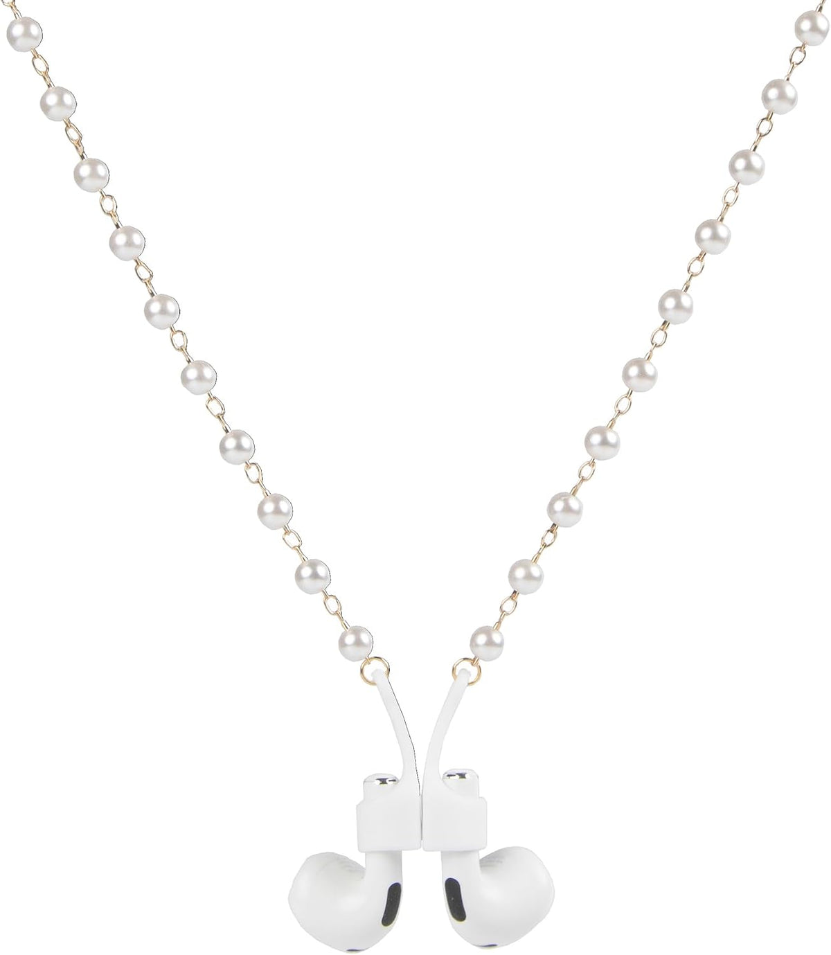 Anti-Lost Neck Strap Holder Magnetic Gold Leash Pearl Chain Necklace Compatible With Airpods Pro 3 2 1