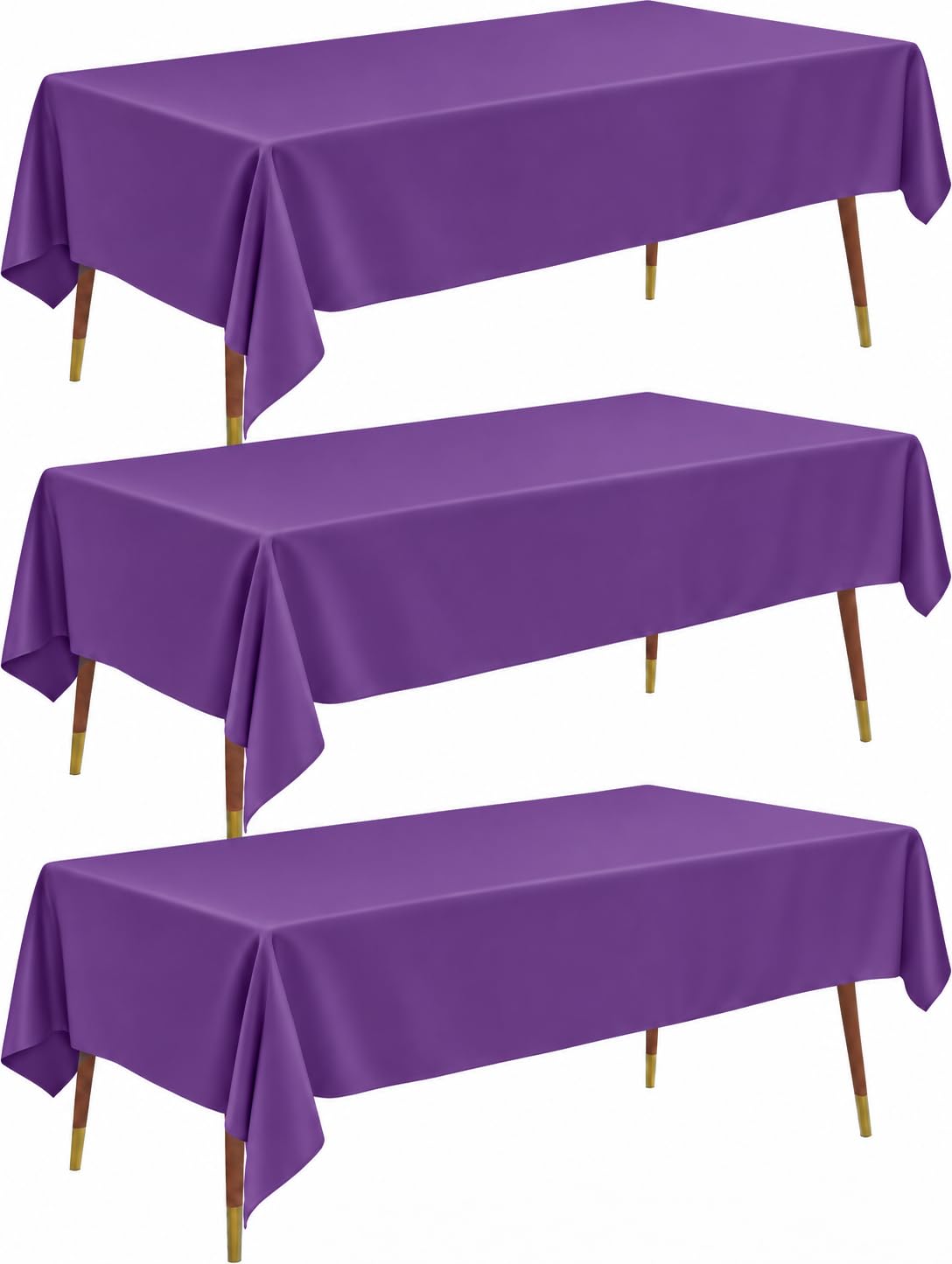 Pureegg Plastic Table Cloth Disposable 54x108 Gold 3Pack