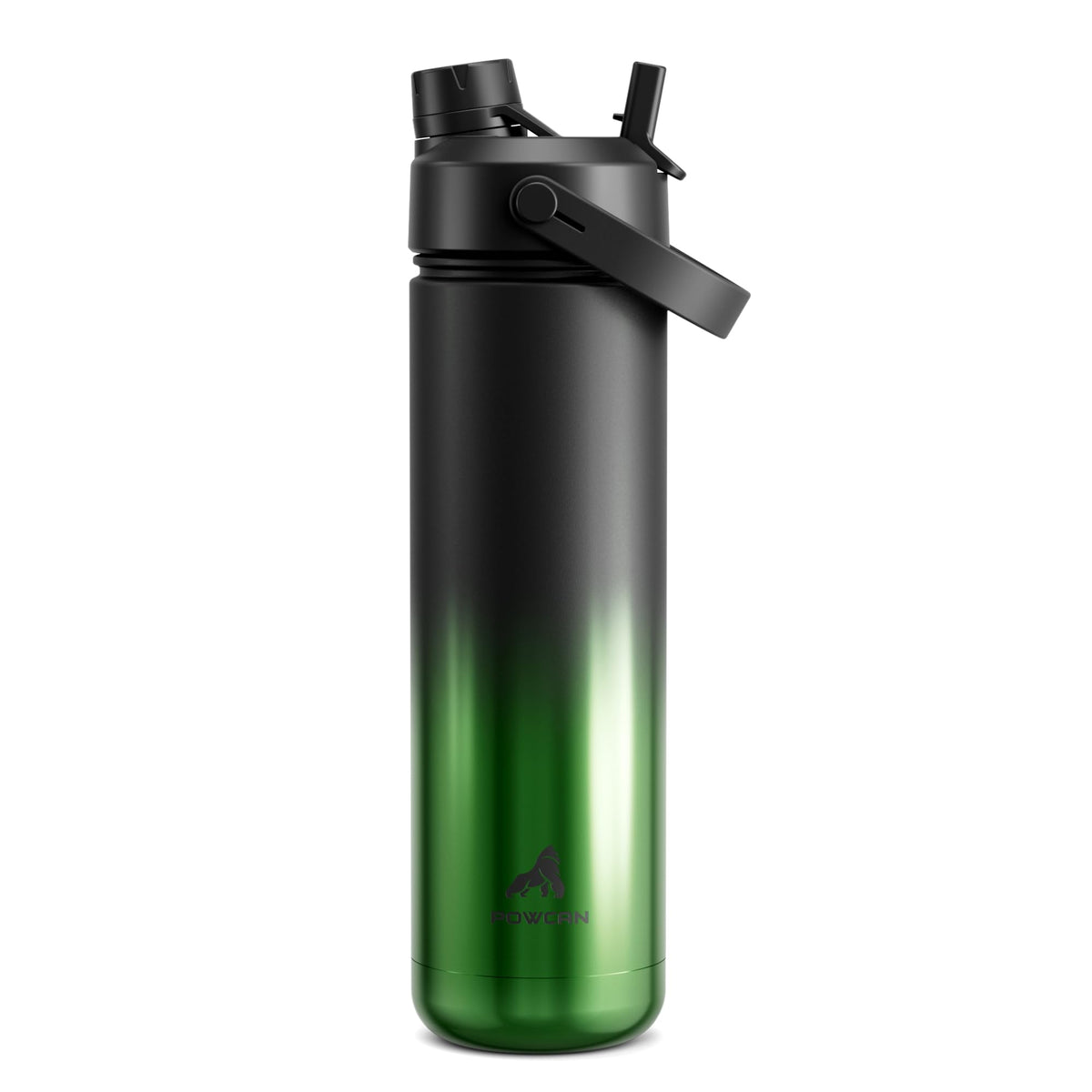 POWCAN 26 oz Insulated Water Bottle with 2-in-1 Straw and Spout Lid, Keep Cold 24H, Leak-Proof, Fits in Car Cup Holder, Stainless Steel Water Bottle for Sports, Travel, and School (Cotton Candy)