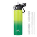 Konokyo 18 oz Insulated Water Bottle with Straw Lid, Stainless Steel Vacuum Sports Water Bottle, Leak-Proof Reusable Metal Flask with Carry Loop, BPA-Free Travel Bottle for Gym, School, Office