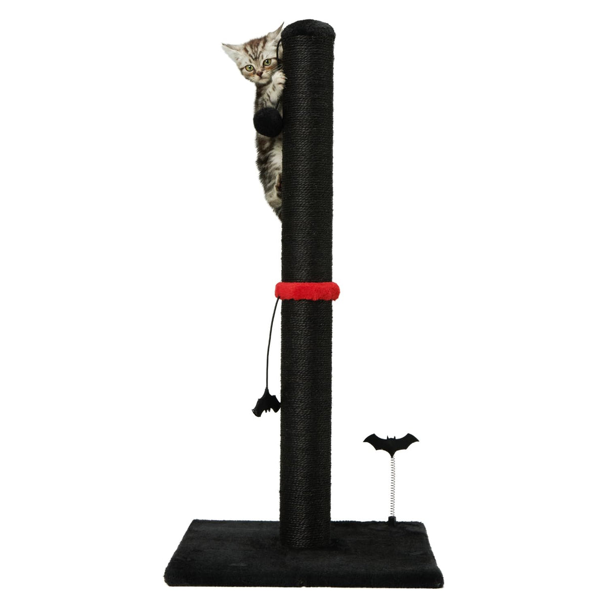 MECOOL 34” Tall Cat Scratching Post Premium Basics Kitten Scratcher Sisal Scratch Posts Trees with Hanging Ball for Indoor Cats, Beige