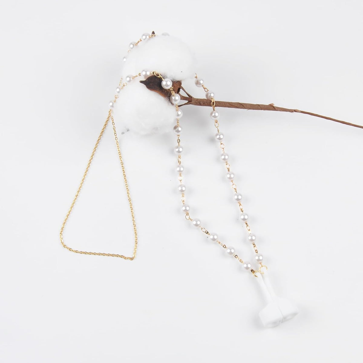 Anti-Lost Neck Strap Holder Magnetic Gold Leash Pearl Chain Necklace Compatible With Airpods Pro 3 2 1