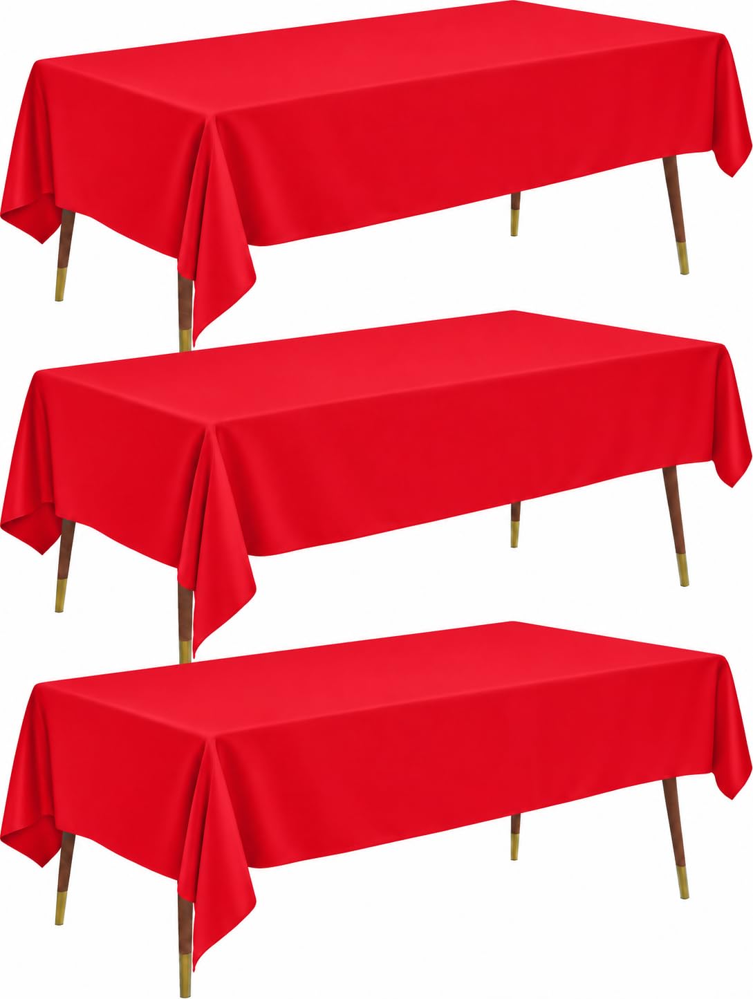 Pureegg Plastic Table Cloth Disposable 54x108 Gold 3Pack