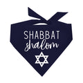 Shabbat Shalom Dog Bandana | 100% Cotton | Made in USA | Passover | Hanukkah | Yom Kippur | Rosh Hashanah | Jewish Celebration | Bar & Bat Mitzvah | Black, One Size (75)
