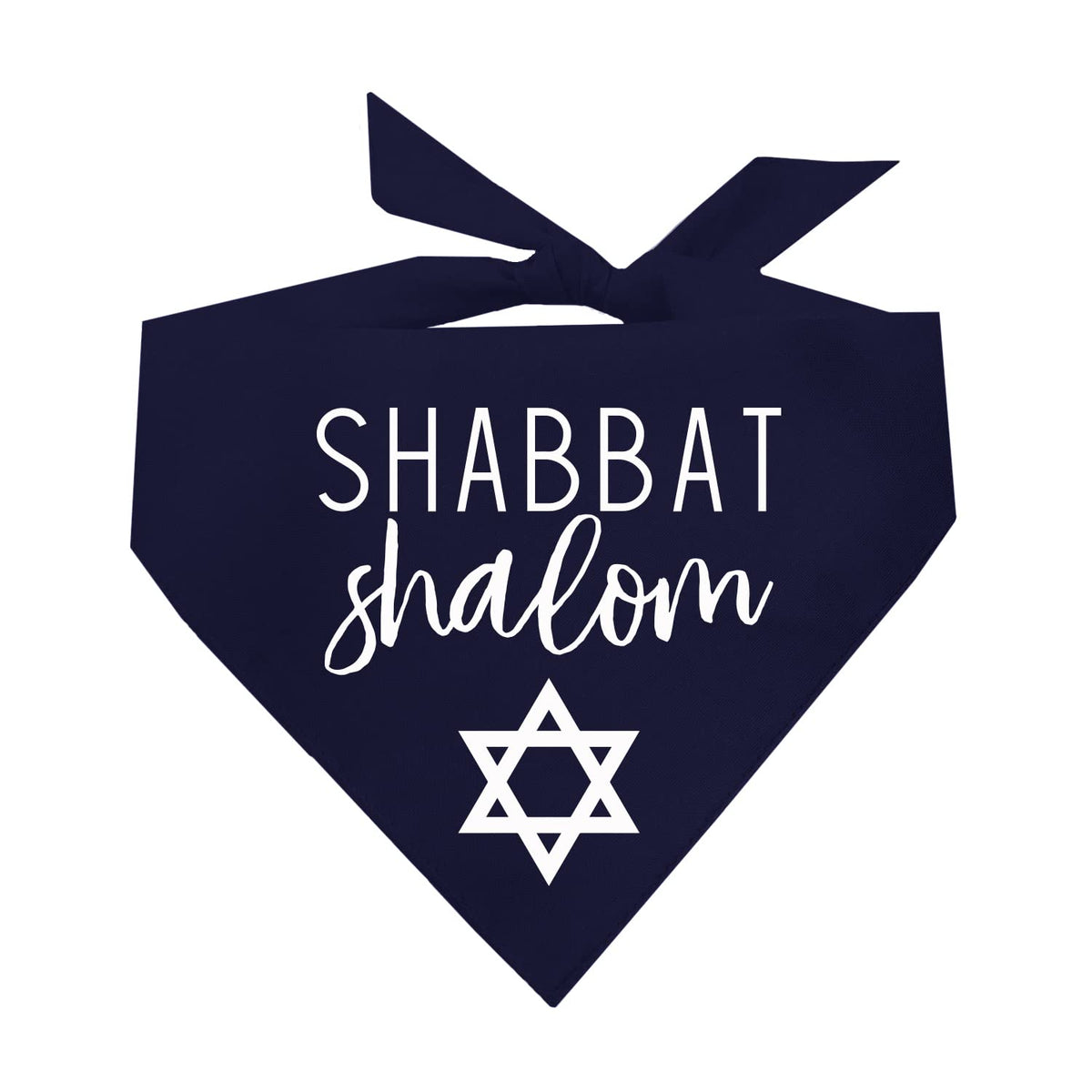 Shabbat Shalom Dog Bandana | 100% Cotton | Made in USA | Passover | Hanukkah | Yom Kippur | Rosh Hashanah | Jewish Celebration | Bar & Bat Mitzvah | Black, One Size (75)
