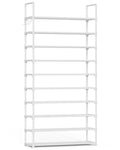 Kitsure 10 Tier Shoe Rack, Tall Shoe Organizer, 32.2" Wide, Black | Large-Capacity Shoe Storage with Hooks, Shoe Shelf for Closet, Entryway, Bedroom, Living Room, Zapateras Organizer