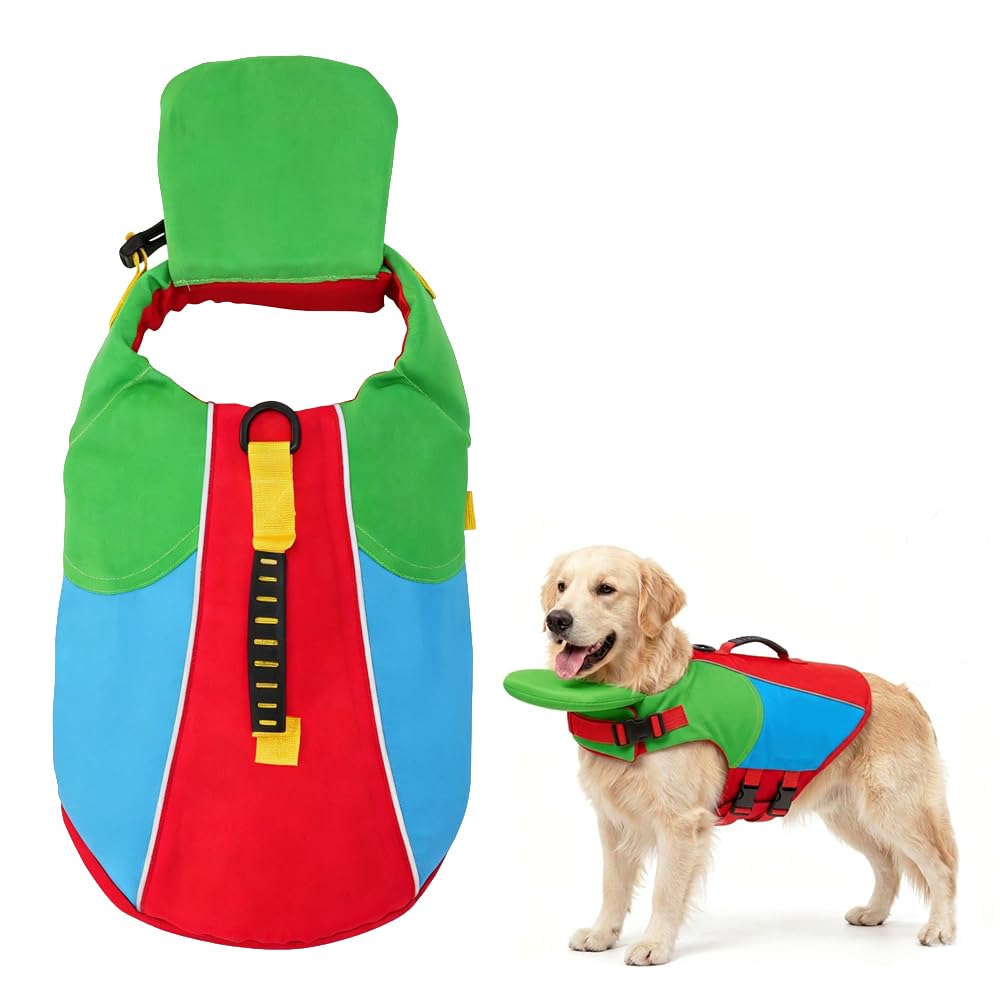 Dog Life Jacket with Chin Float, 2026 New Front Float Dog Life Jacket with Chin Support for Pool Boating, Dog Life Jackets with Head Support for French Bulldog (A, X-Small)