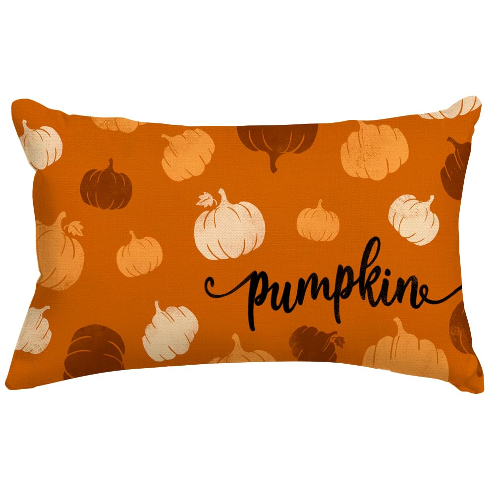 RABUSOFA Rust Orange Maple Leaves Fall Pillow Covers 12x20 Inch