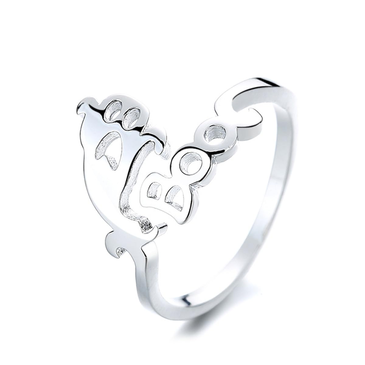 Halloween Black Witch Hat Ghost Band Rings for Women Silver Plated Adjustable Pumpkin Broom Witch Open Wrap Finger Ring Expandable Comfort Fit Fashion Holiday Jewelry for Theme Party
