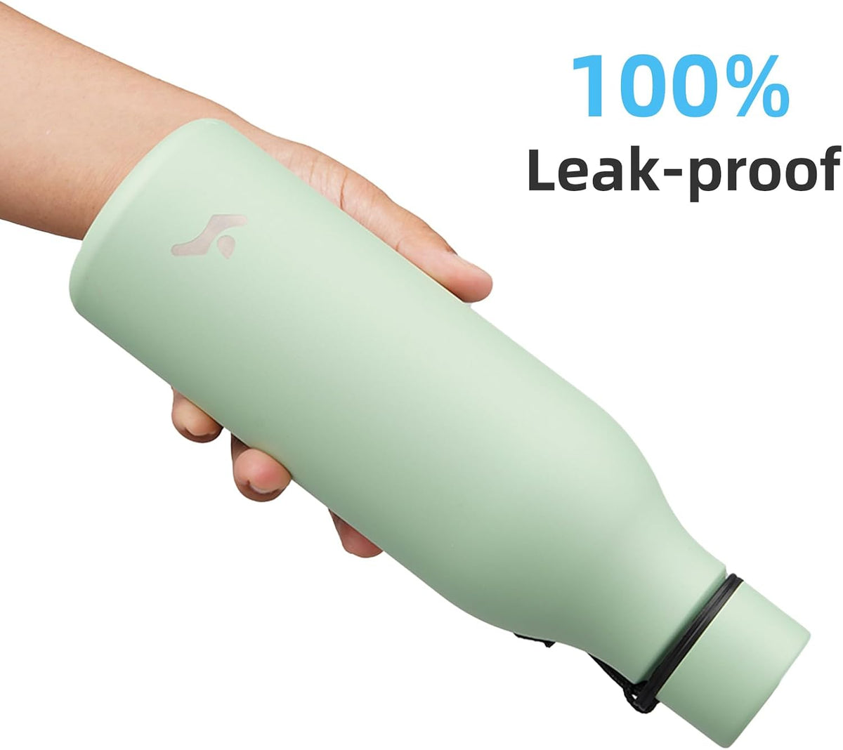 Konokyo Insulated Water Bottle with Strap,18 oz Double Wall Stainless Steel Vacuum Bottles Metal Water Flask,Macaron Green
