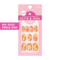 Olive & June Super Stick Press-On Nails, Lollipop Cherry Red, Short, Round | No glue needed; 32 non-toxic tab nails in 16 sizes, easy on-off, non-damaging, 7-day wear; salon-quality mani at home