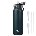 Konokyo 18 oz Insulated Water Bottle with Straw Lid, Stainless Steel Vacuum Sports Water Bottle, Leak-Proof Reusable Metal Flask with Carry Loop, BPA-Free Travel Bottle for Gym, School, Office