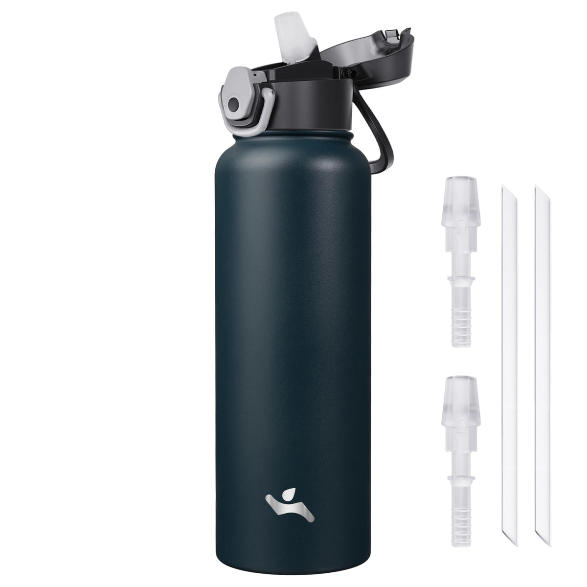 Konokyo 18 oz Insulated Water Bottle with Straw Lid, Stainless Steel Vacuum Sports Water Bottle, Leak-Proof Reusable Metal Flask with Carry Loop, BPA-Free Travel Bottle for Gym, School, Office