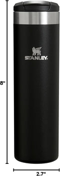 Stanley AeroLight Transit Bottle 20 oz | Locking Drink Through Lid | Leak Resistant Water Bottle or Coffee Travel Mug | Lightweight Insulated Stainless Steel | BPA-Free | Black