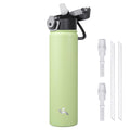 Konokyo 18 oz Insulated Water Bottle with Straw Lid, Stainless Steel Vacuum Sports Water Bottle, Leak-Proof Reusable Metal Flask with Carry Loop, BPA-Free Travel Bottle for Gym, School, Office