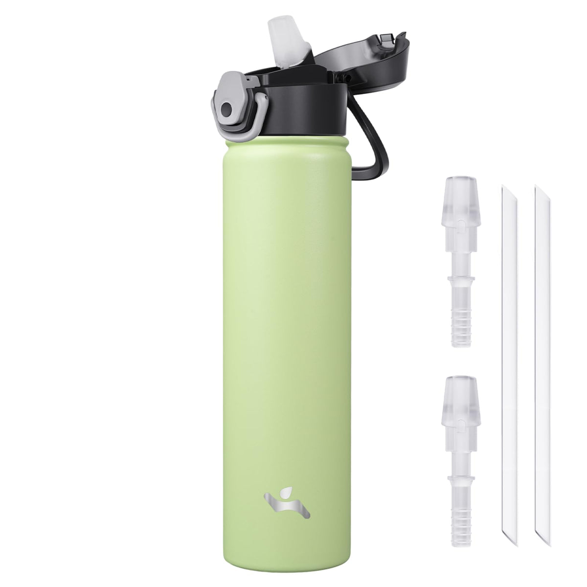 Konokyo 18 oz Insulated Water Bottle with Straw Lid, Stainless Steel Vacuum Sports Water Bottle, Leak-Proof Reusable Metal Flask with Carry Loop, BPA-Free Travel Bottle for Gym, School, Office