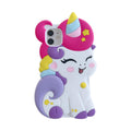 3D Cute Unicorn Soft Case for iPhone 13/iPhone 14 6.1 inch, 3D Cute Cartoon Kawaii Fashion Character Unicorn Horse Shape Kids Girls Women Soft Silicone Case
