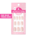 Olive & June Super Stick Press-On Nails, Taffy Bright Pink, Short, Round | No glue needed; 32 non-toxic tab nails in 16 sizes, easy on-off, non-damaging, 7-day wear; salon-quality mani at home