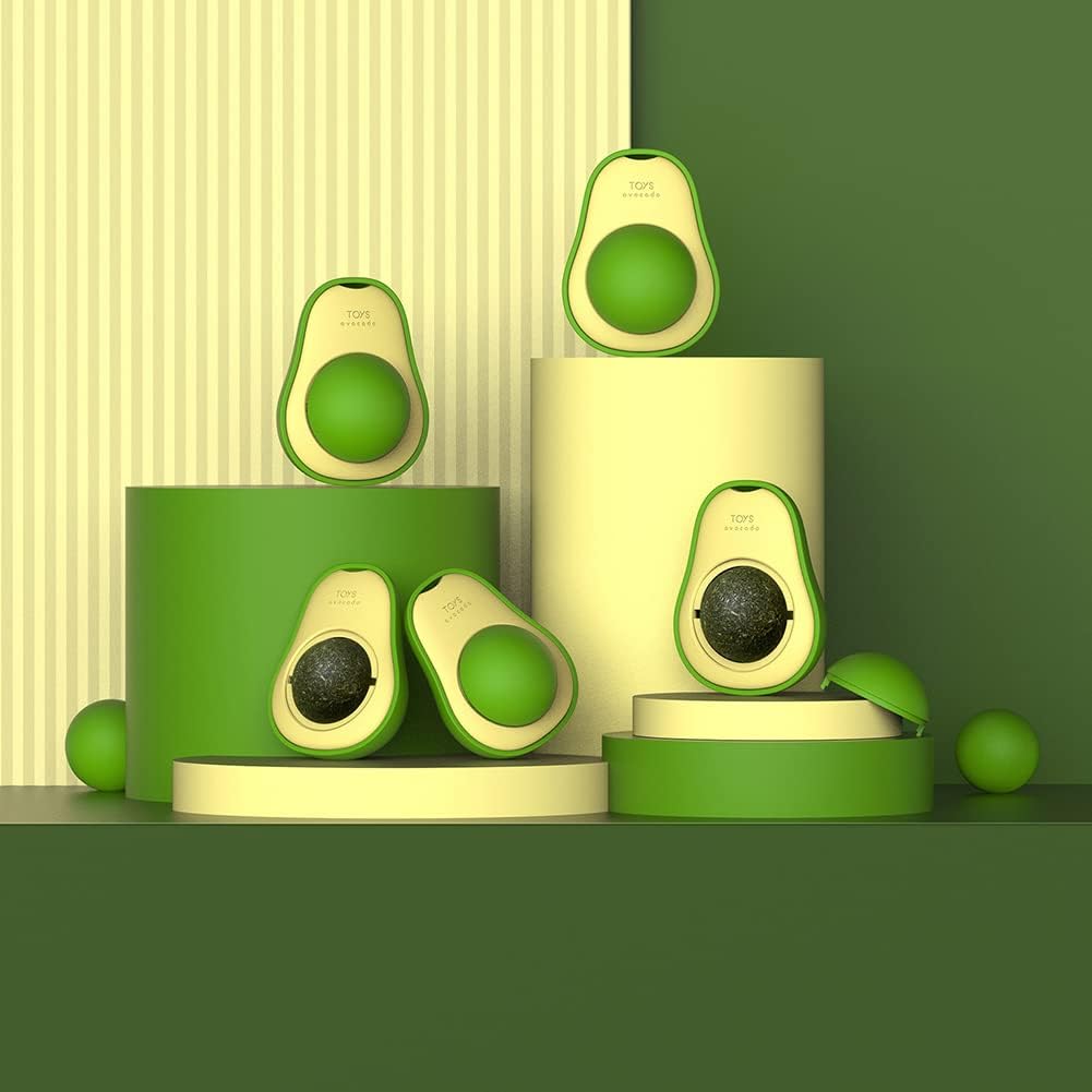 Avocado Catnip Wall Ball Cat Toys Catnip, 2PCS Cute Avocado Shape Catnip