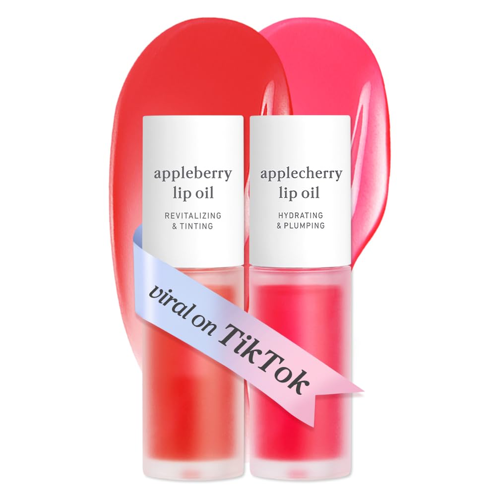 NOONI Korean Lip Oil - Applepeony | Long-Lasting, Moisturizing, Plumping, Revitalizing for Dry Lips, Waterproof, No Peel Off, Hydrating Lip Stain, Stocking Stuffers, Cute Stuff, 0.12 FL Oz
