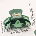 Halloween Ghost Hair Clips Luminous Ghost Hair Claw Clip Dark Style Bat Wing Hair Clip Glossy Acrylic Small Jaw Hair Clips Non Slip Strong Hold Hair Catch Barrette Hair Accessories for Women 1PC