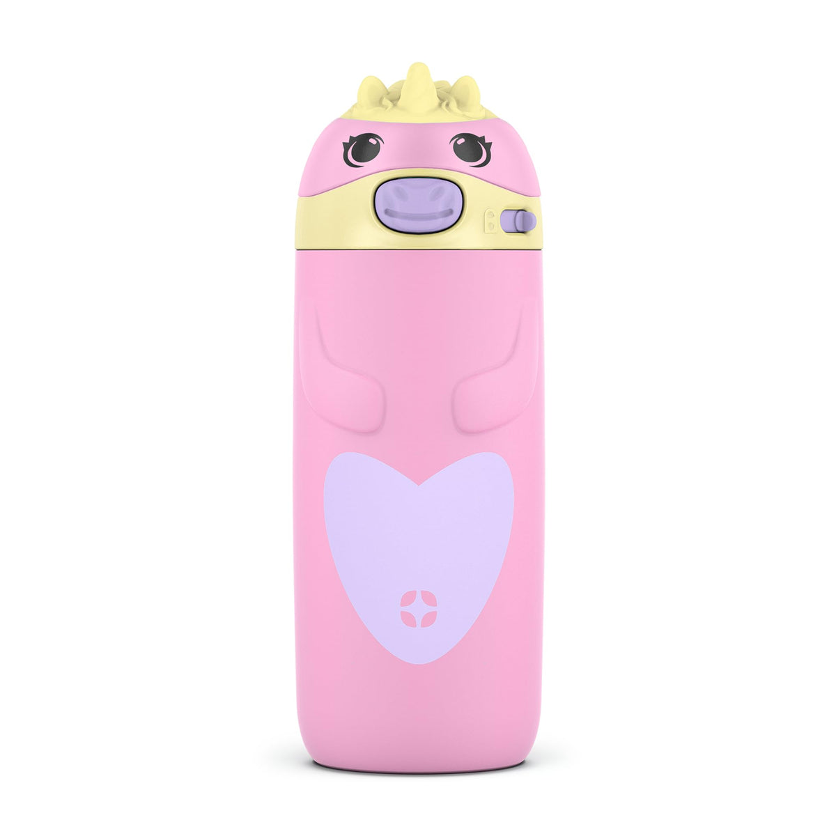 Ello Ellies 12oz Stainless Steel Leakproof Kids Water Bottle, Dog | Insulated kids water bottle with straw, leakproof locking lid, carry handle, and stainless steel fun animal design for school
