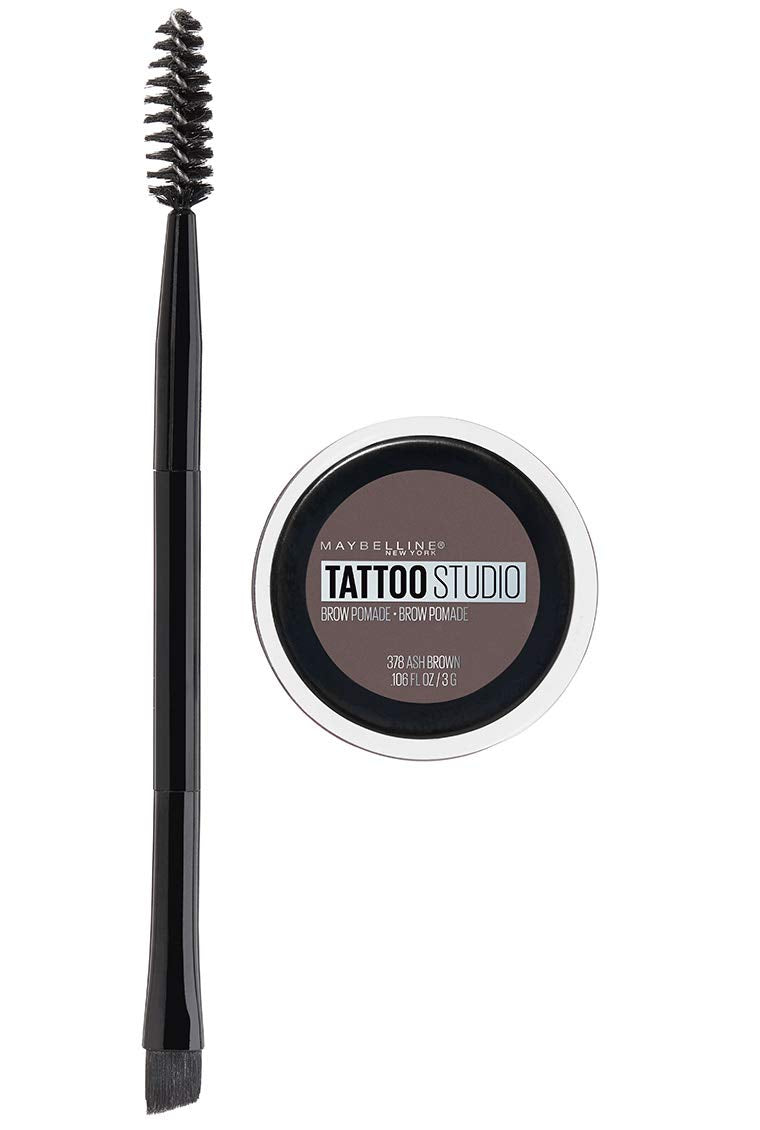 Maybelline TattooStudio Brow Pomade Long Lasting, Buildable, Eyebrow Makeup, Black Brown, 1 Count