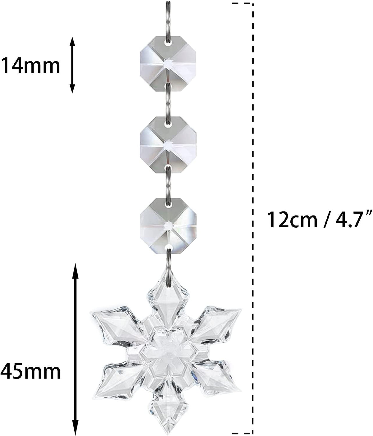 Crystal Snowflake Ornaments Christmas Tree Decorations 30-Pack Hanging Clear Acrylic Snowflake Christmas Tree Ornaments Winter Wonderland Home Decor Indoor, Snow Flake Star Xmas Holiday Party Supplies