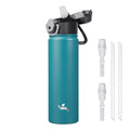 Konokyo 18 oz Insulated Water Bottle with Straw Lid, Stainless Steel Vacuum Sports Water Bottle, Leak-Proof Reusable Metal Flask with Carry Loop, BPA-Free Travel Bottle for Gym, School, Office