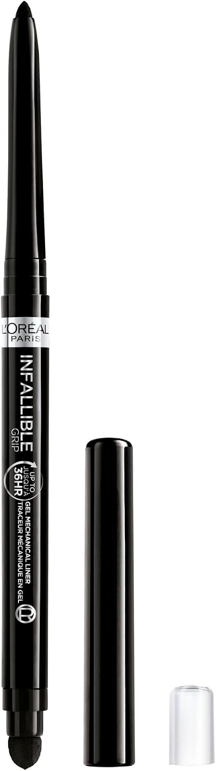 L'Oreal Paris Infallible Grip Mechanical Gel Eyeliner Pencil, Smudge-Resistant, Waterproof Eye Makeup with Up to 36HR Wear, Intense Black, 0.01 Oz