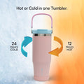 Sport Tumbler 32oz Stainless Steel Water Bottle, Vacuum Insulated with 2-in-1 Lid (Straw & Spout), Leak-Proof Reusable Travel Mug for Hot and Cold Drinks