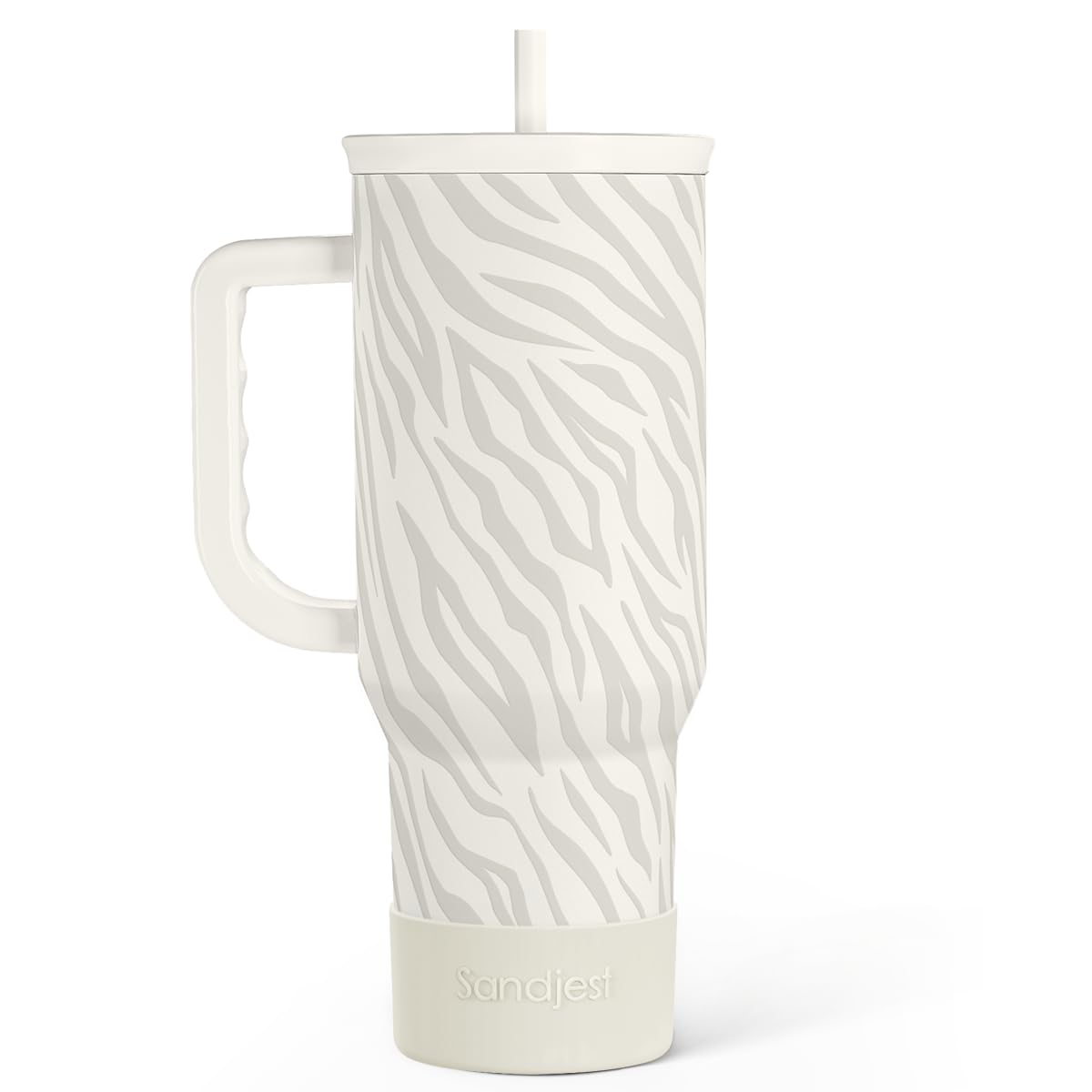 SANDJEST Pumpkin Tumbler with Handle and Straw 40oz – Stainless Sleel Slider Tumbler Travel Coffee Mug for Women - Gift Idea for Fall Autumn Halloween