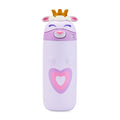 Ello Ellies 12oz Stainless Steel Leakproof Kids Water Bottle, Dog | Insulated kids water bottle with straw, leakproof locking lid, carry handle, and stainless steel fun animal design for school