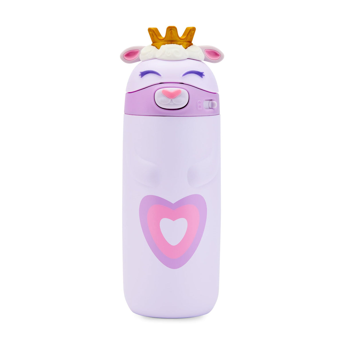 Ello Ellies 12oz Stainless Steel Leakproof Kids Water Bottle, Dog | Insulated kids water bottle with straw, leakproof locking lid, carry handle, and stainless steel fun animal design for school