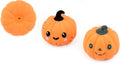 CHIWAVA 3PCS 2.4" Squeak Halloween Pumpkin Latex Dog Toy Set for Small Dogs | Interactive Puppy Toys for Indoor & Outdoor Fetch and Throw, Squeeze Squeak Play, Holiday Gift