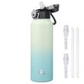 Konokyo 18 oz Insulated Water Bottle with Straw Lid, Stainless Steel Vacuum Sports Water Bottle, Leak-Proof Reusable Metal Flask with Carry Loop, BPA-Free Travel Bottle for Gym, School, Office