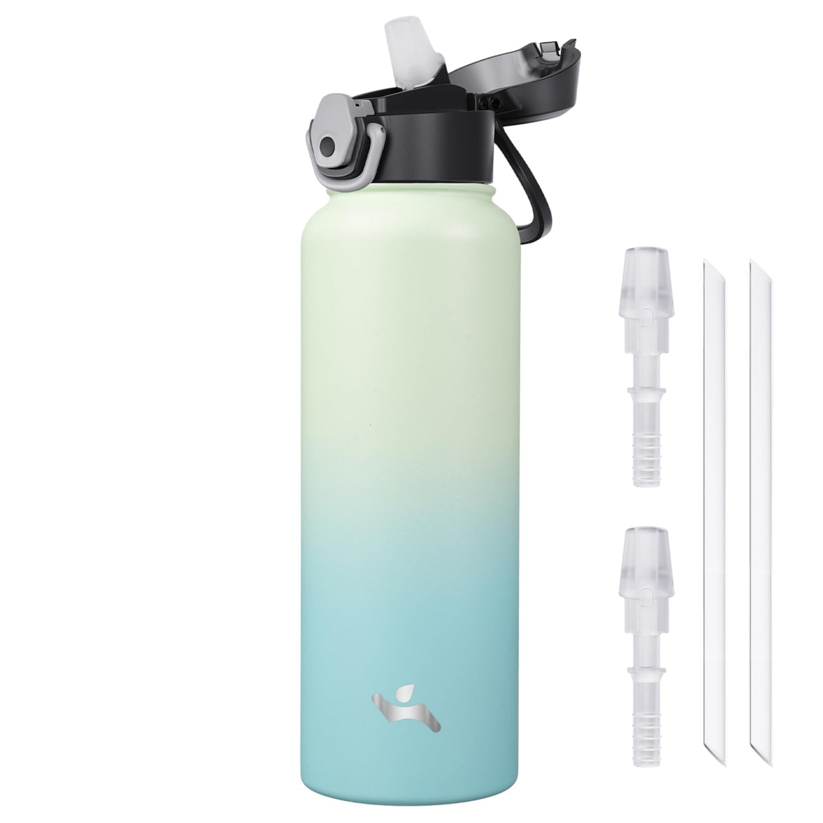 Konokyo 18 oz Insulated Water Bottle with Straw Lid, Stainless Steel Vacuum Sports Water Bottle, Leak-Proof Reusable Metal Flask with Carry Loop, BPA-Free Travel Bottle for Gym, School, Office