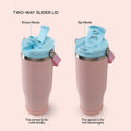 Sport Tumbler 32oz Stainless Steel Water Bottle, Vacuum Insulated with 2-in-1 Lid (Straw & Spout), Leak-Proof Reusable Travel Mug for Hot and Cold Drinks