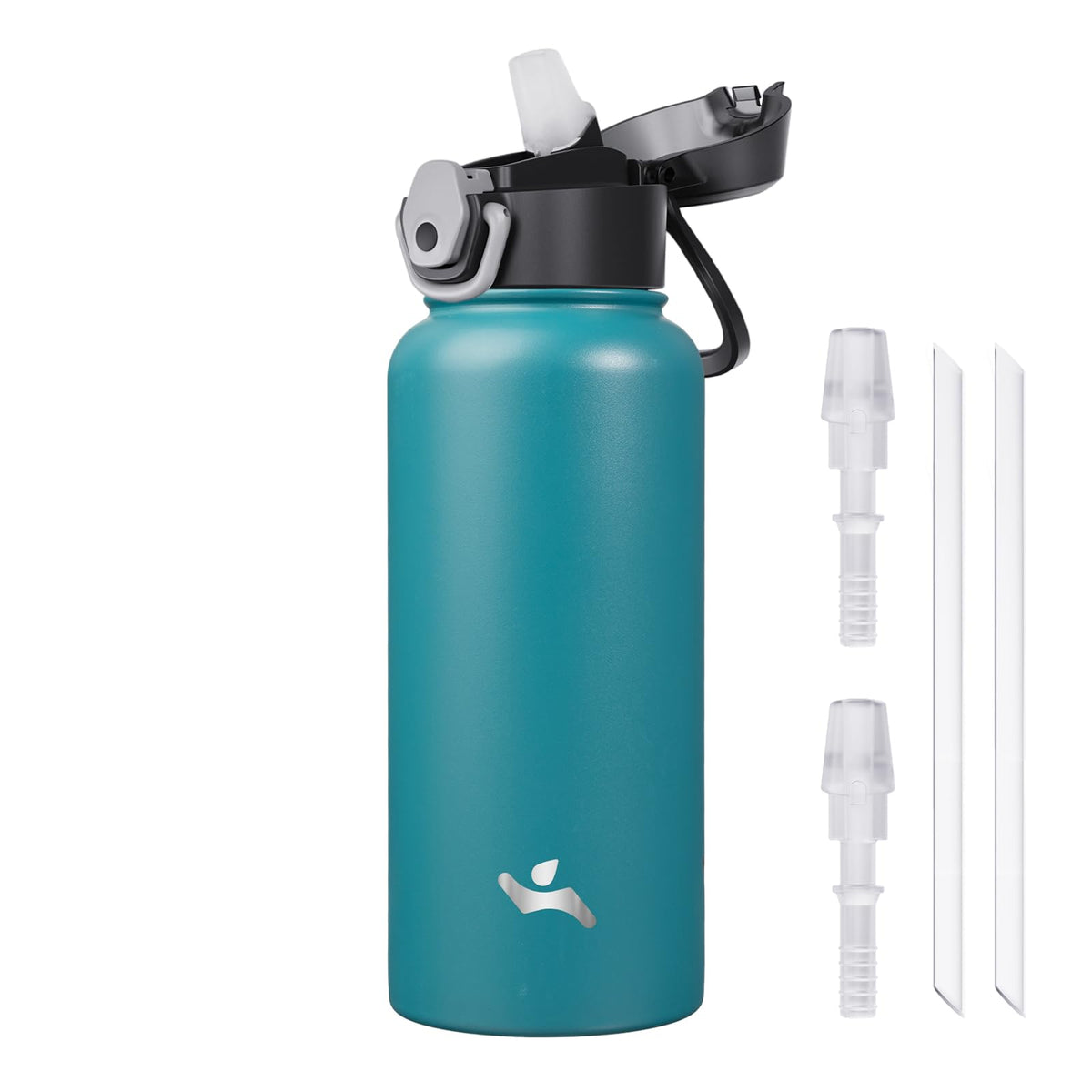 Konokyo 18 oz Insulated Water Bottle with Straw Lid, Stainless Steel Vacuum Sports Water Bottle, Leak-Proof Reusable Metal Flask with Carry Loop, BPA-Free Travel Bottle for Gym, School, Office