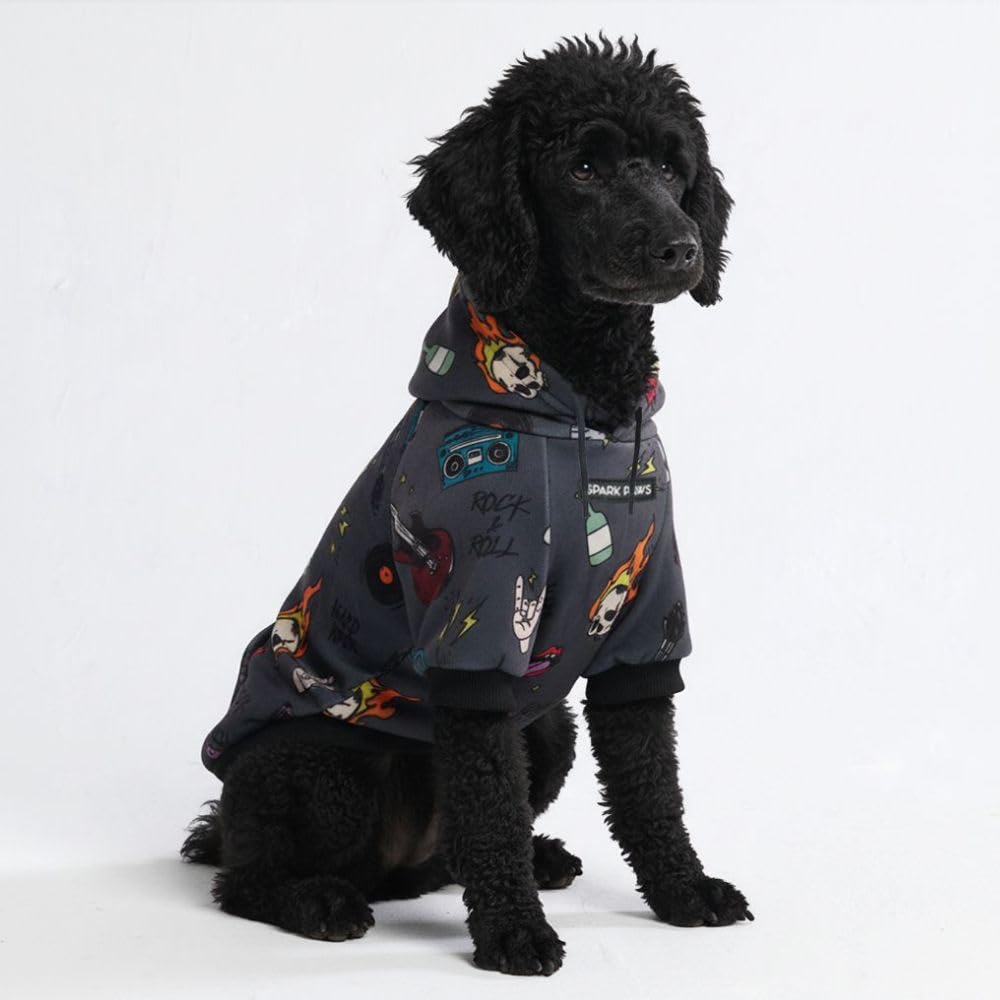 Spark Paws Dog Hoodie – Premium Dog Sweater for Small, Medium, and Large Dogs | Warm Outfits for French Bulldogs, Pitbull, Puppy, Winter Jacket Alternative - Slate Blue - XL