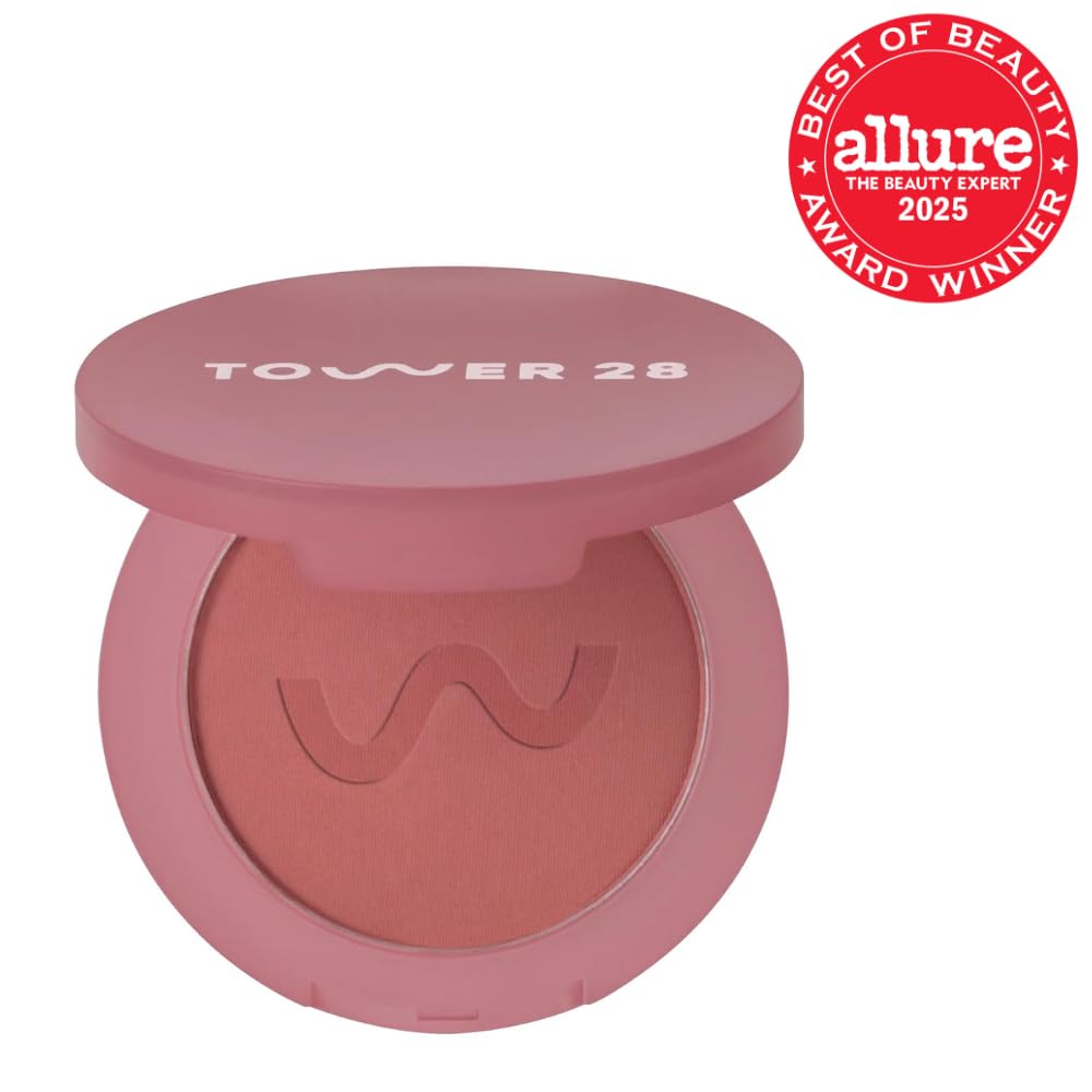 Tower 28 GetSet Matte Powder Blush for Cheeks - 12-Hour Setting Blush Powder for Smooth, Blurred Skin - Talc-Free, Sweat-Proof Face Blushes - Makeup for Sensitive Skin - Samo Spritzer (1.13 oz)