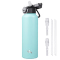 Konokyo 18 oz Insulated Water Bottle with Straw Lid, Stainless Steel Vacuum Sports Water Bottle, Leak-Proof Reusable Metal Flask with Carry Loop, BPA-Free Travel Bottle for Gym, School, Office