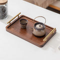XZHXFX Bamboo Serving Tray with Gold Handles,Small
