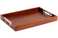 Home Redefined 17.5"x12" Gold Glossy Crocodile Faux Leather Serving Tray Beautiful Modern Elegant Decorative Tray with Handles Ottoman Coffee Table Tray for All Occasion's