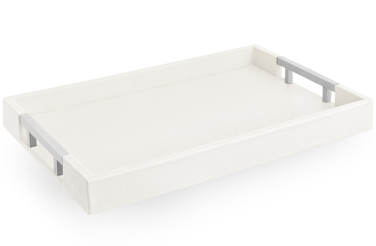 Home Redefined 17.5"x12" Gold Glossy Crocodile Faux Leather Serving Tray Beautiful Modern Elegant Decorative Tray with Handles Ottoman Coffee Table Tray for All Occasion's